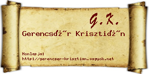 Gerencsér Krisztián névjegykártya